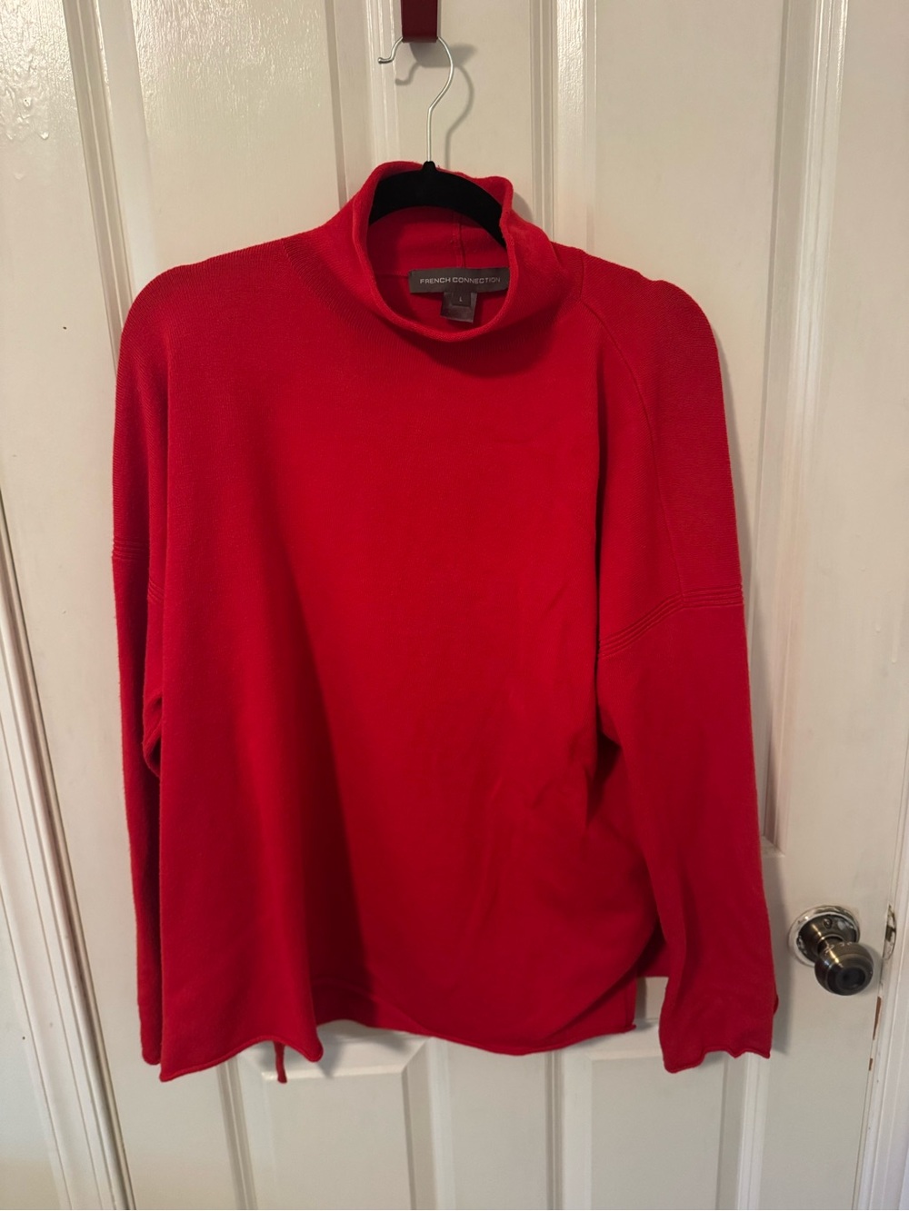 French Connection Men’s Bright Red Turtleneck Sweater